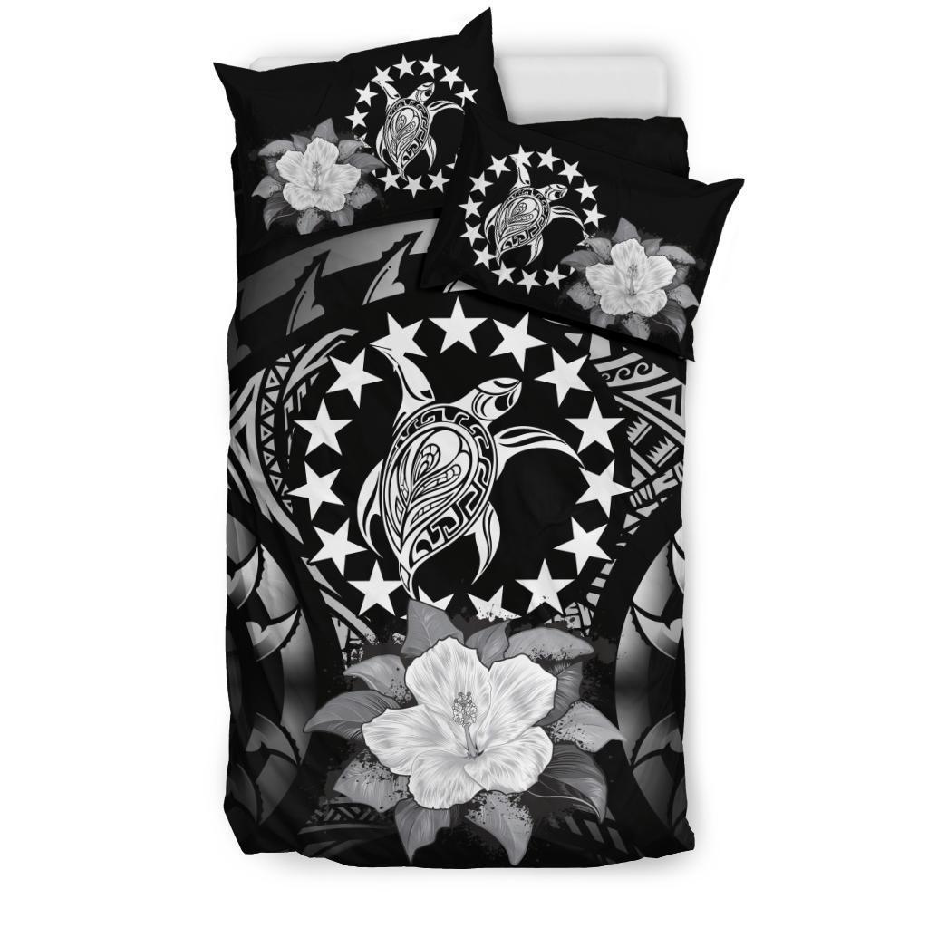 Cook Islands Gray Hibiscus Bedding Set - Polynesian Pride