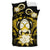 Vanuatu Duvet Cover Set - Turtle Tiki Face & Yellow Hibiscus - Polynesian Pride