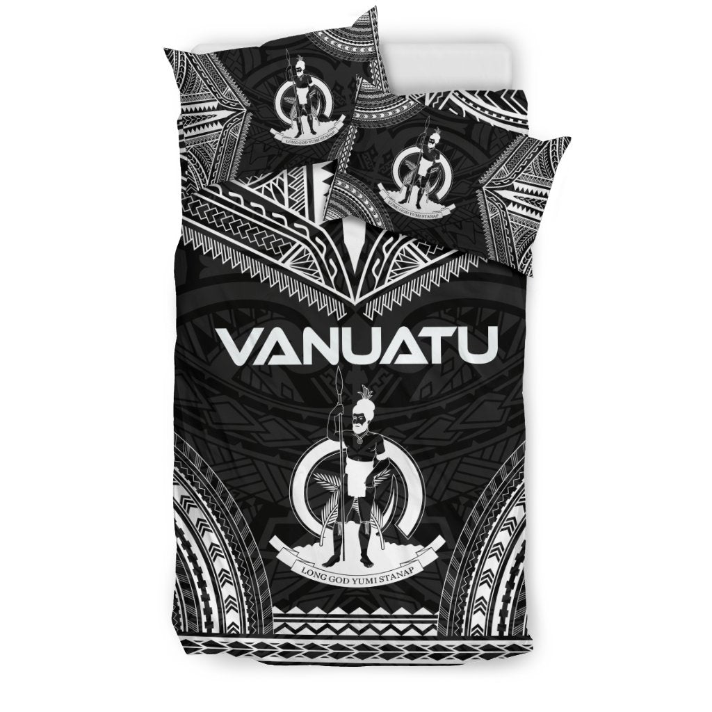 Vanuatu Polynesian Chief Duvet Cover Set - Black Version - Polynesian Pride