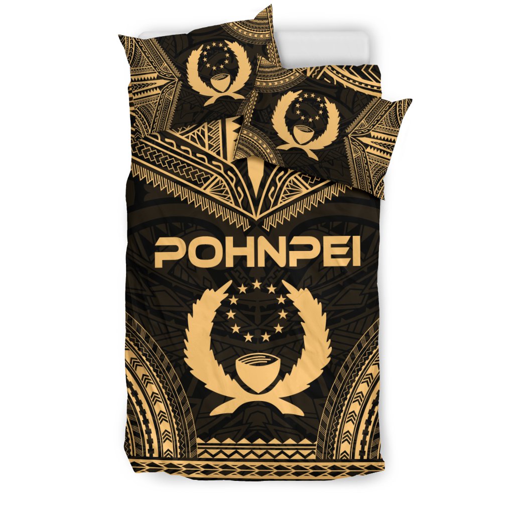 Pohnpei Polynesian Chief Duvet Cover Set - Gold Version - Polynesian Pride