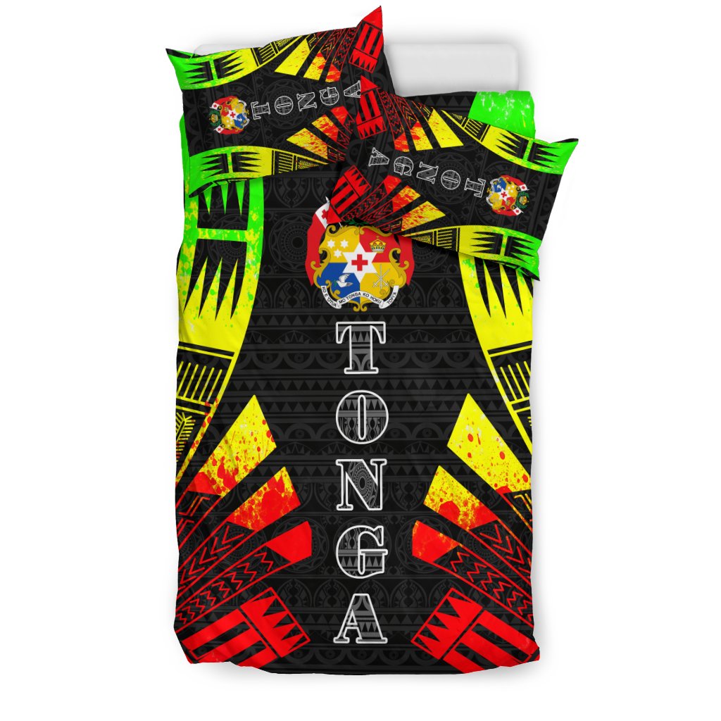 Tonga Duvet Cover Set - Polynesian Tattoo Reggae - Polynesian Pride