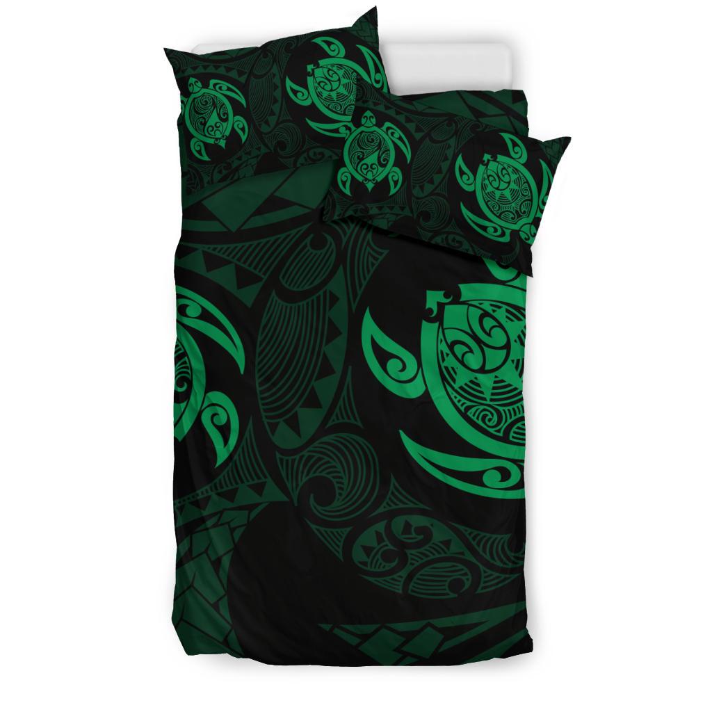 Hawaiian Turtle Polynesian Bedding Set Green - Polynesian Pride