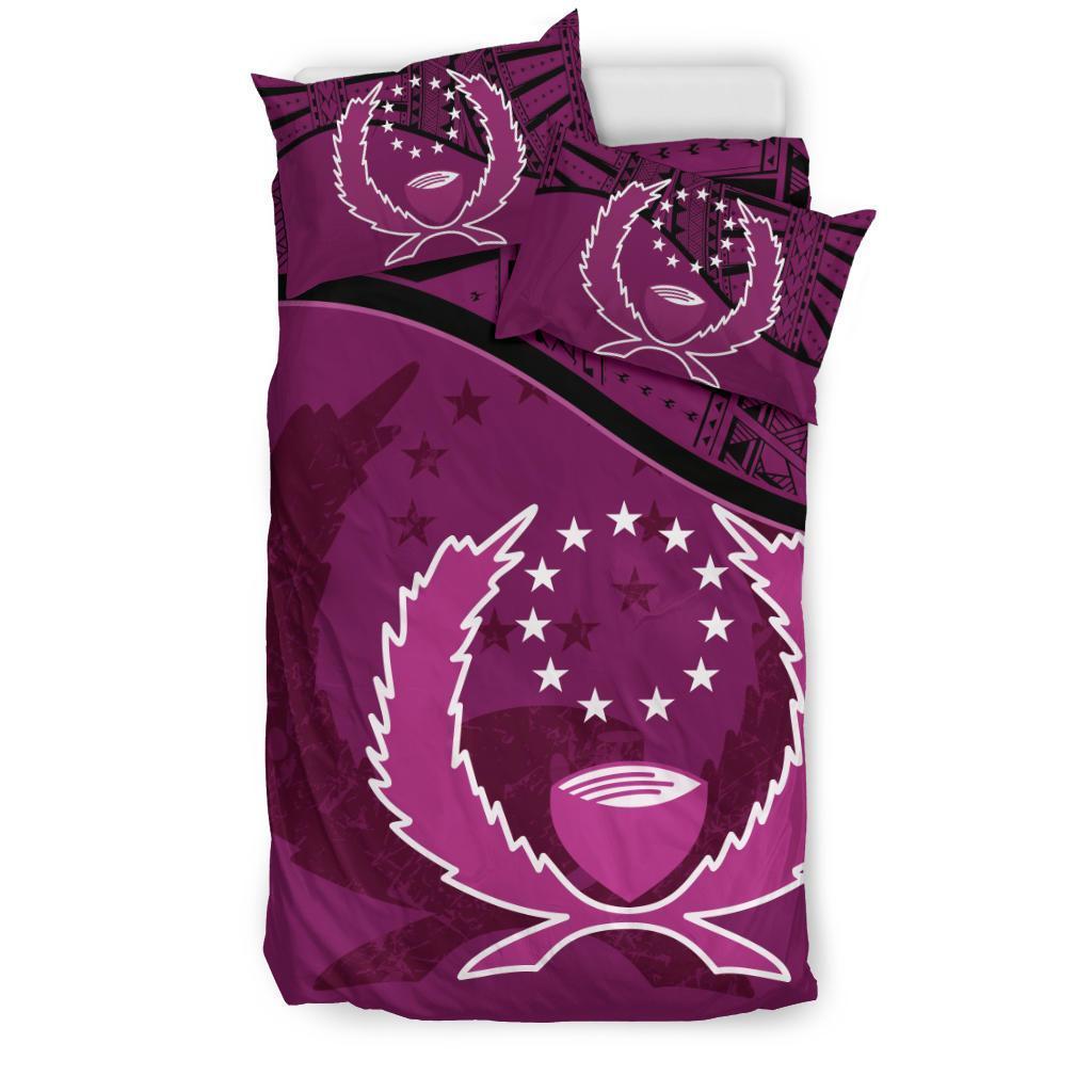 Pohnpei Duvet Cover Set - Pohnpei Flag Pink - Polynesian Pride