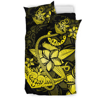 Hawaiian Anchor Plumeria Hamerhead Shark Polynesian Bedding Set - Yellow - Polynesian Pride