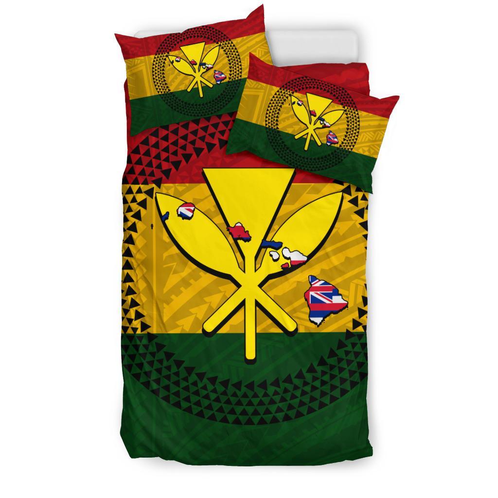 Hawaiian Kanaka Flag Polynesian Bedding Set Limited Edition - Polynesian Pride