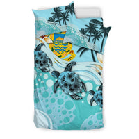 Polynesian Duvet Cover Set - Tuvalu Bedding Set Blue Turtle Hibiscus No - Polynesian Pride