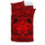 Hawaiian Map Madame Pele Kanaka Plumeria Polynesian Bedding Set Red - Polynesian Pride