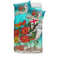 Polynesian Duvet Cover Set - Fiji Bedding Set Ocean Turtle Hibiscus - Polynesian Pride