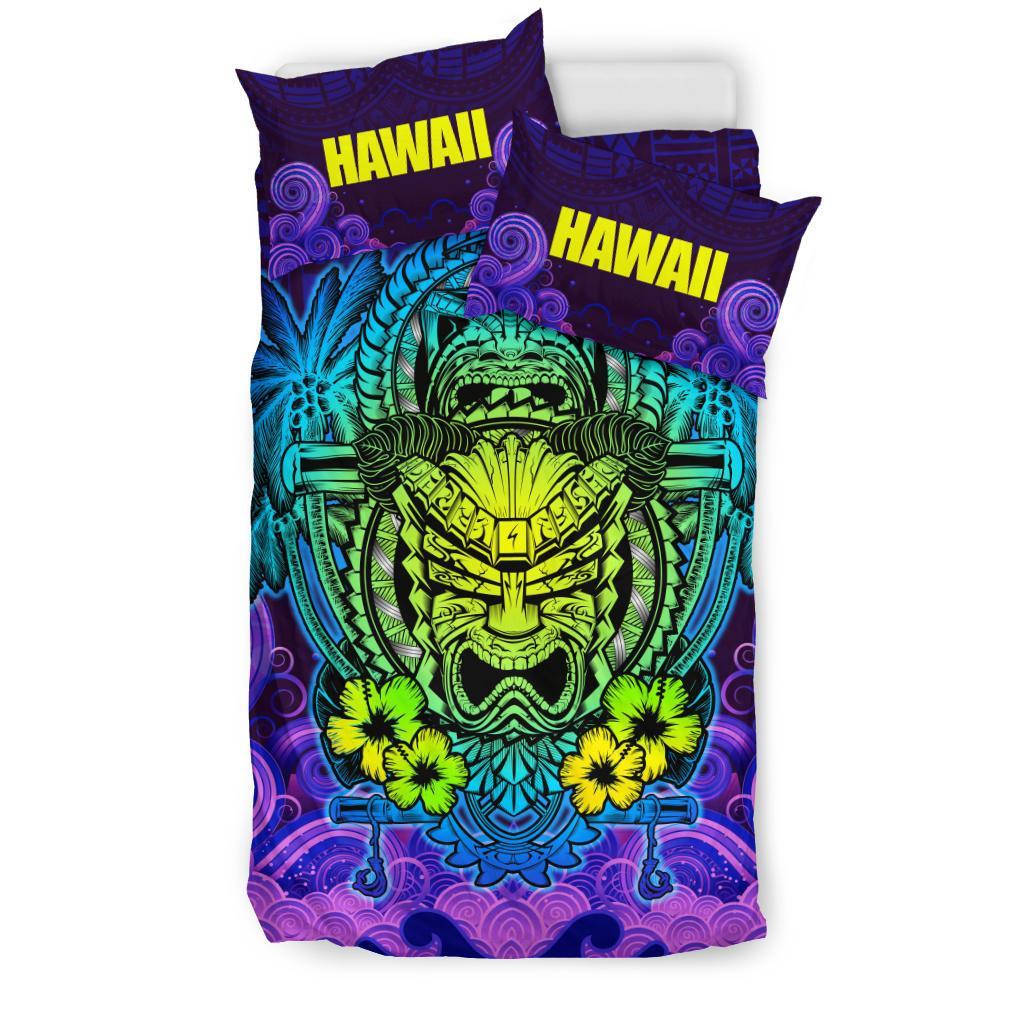 Polynesian Hawaii Duvet Cover Set - Hawaiian Tiki (Purple) - Polynesian Pride