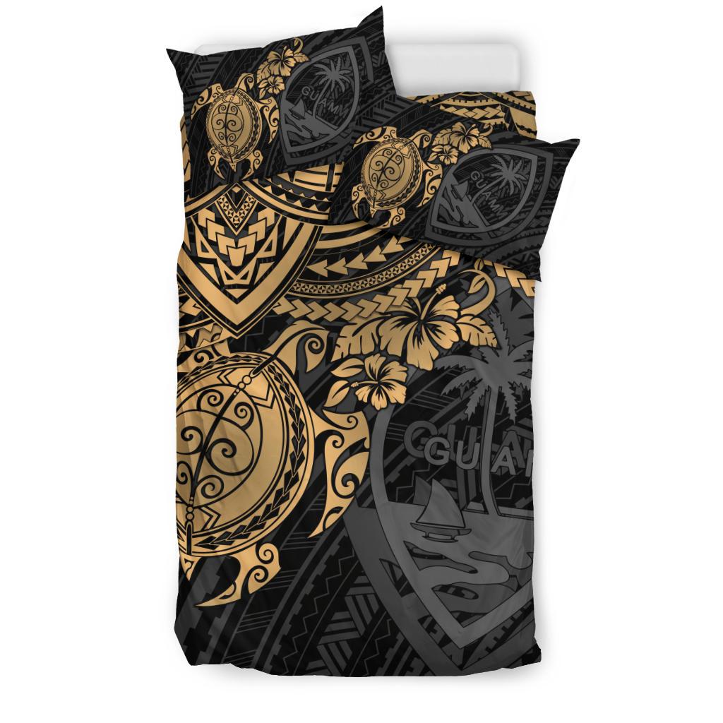 Guam Polynesian Duvet Cover Set - Golden Turtle - Polynesian Pride