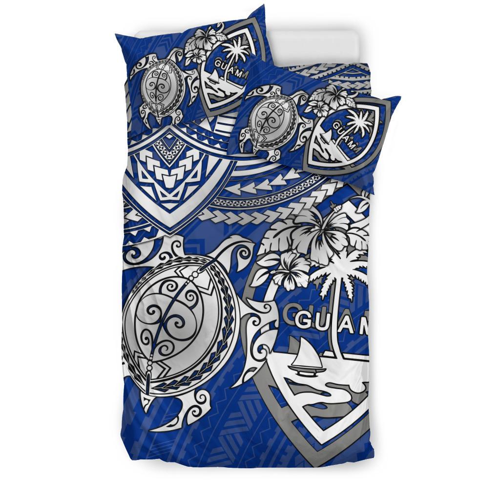 Guam Polynesian Duvet Cover Set - White Turtle - Polynesian Pride