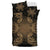 Hawaiian Turtles Tribal Mask Polynesian Bedding Set Gold - Polynesian Pride