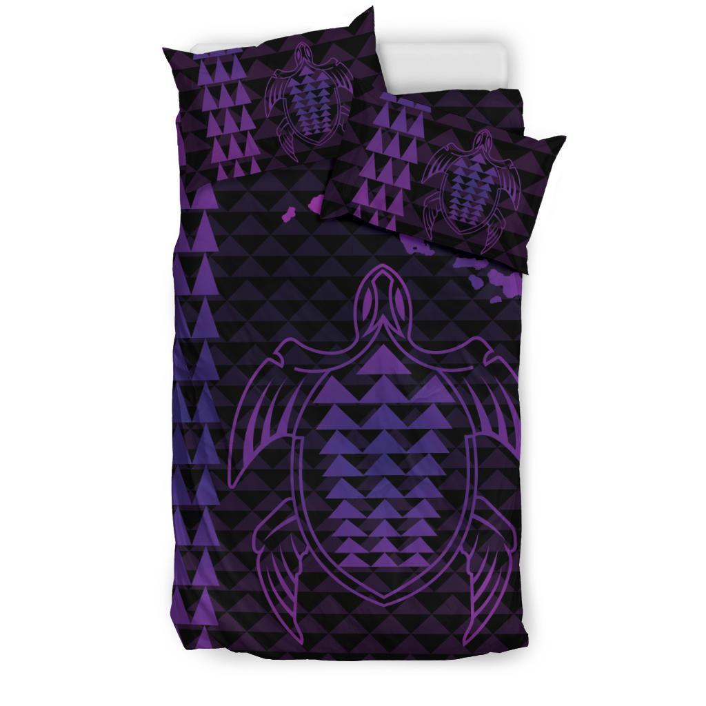 Hawaiian Map Kakau Turtle Polynesian Bedding Set - Purple - Polynesian Pride