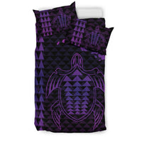 Hawaiian Map Kakau Turtle Polynesian Bedding Set - Purple - Polynesian Pride