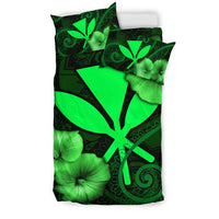 Polynesian Hawaii Duvet Cover Set - Hibiscus Green - Polynesian Pride