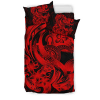 Polynesian Bedding Set - American Samoa Duvet Cover Set Red Turtle - Polynesian Pride