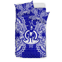 Polynesian Bedding Set - Vanuatu Duvet Cover Set Map Blue - Polynesian Pride