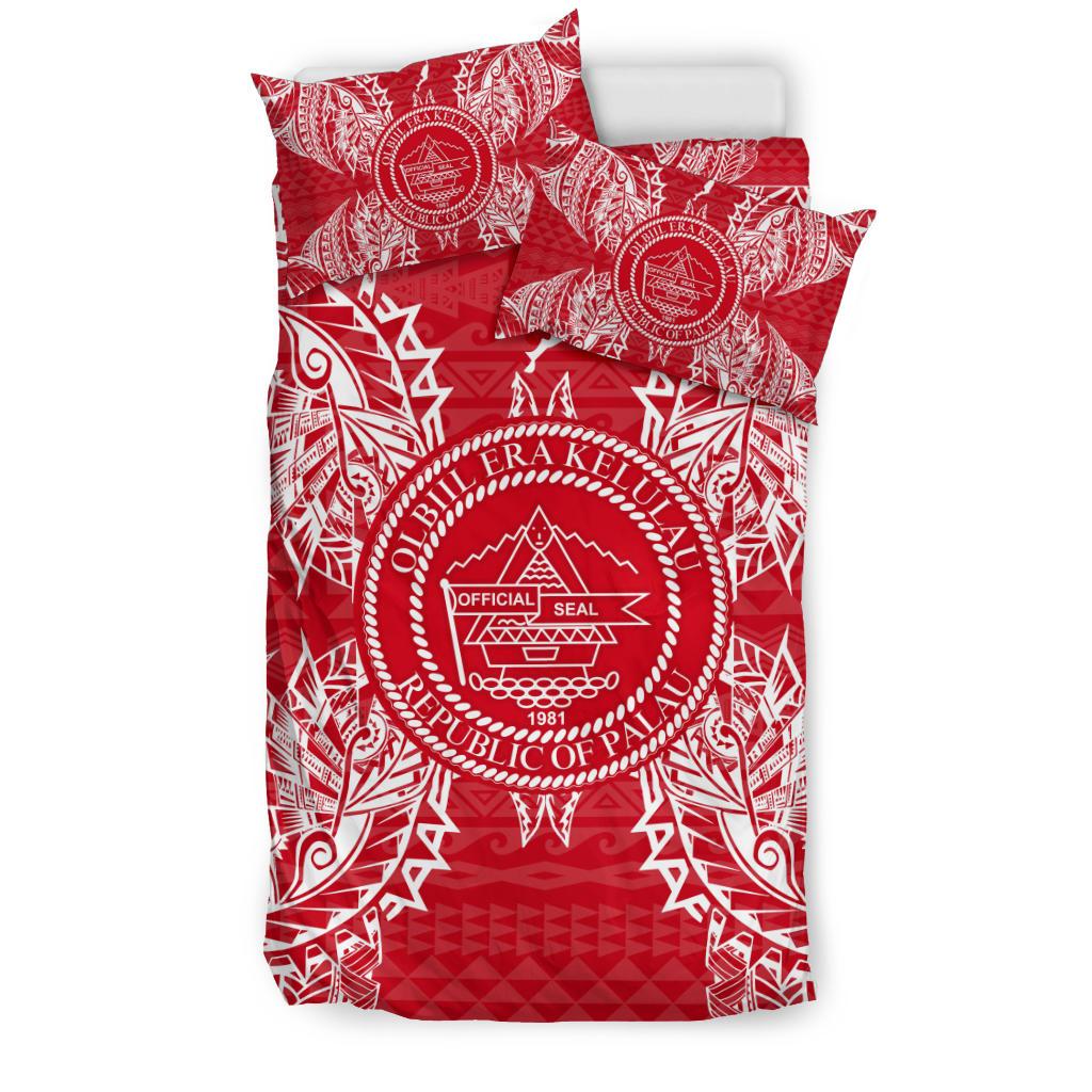 Polynesian Bedding Set - Palau Duvet Cover Set Map Red White - Polynesian Pride