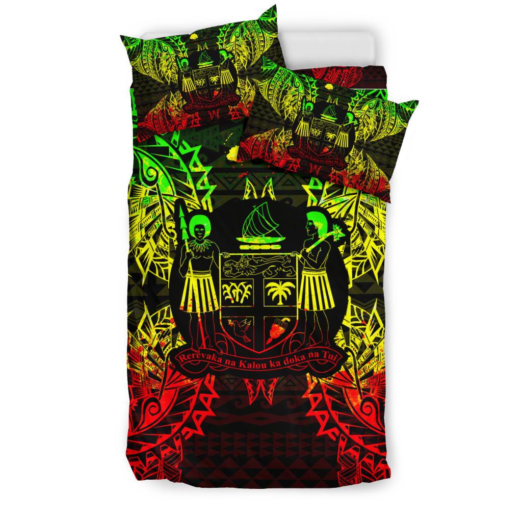 Polynesian Bedding Set - Fiji Duvet Cover Set Map Reggae - Polynesian Pride