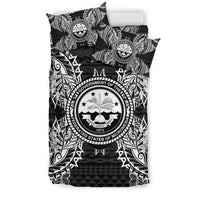 Polynesian Bedding Set - Federated States Of Micronesian Duvet Cover Set Map Black - Polynesian Pride