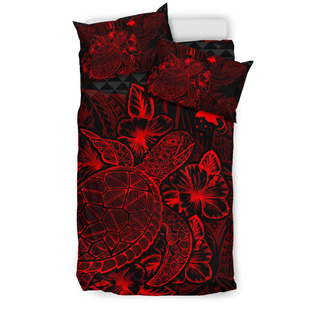 Polynesian Bedding Set - Papua New Guinea Duvet Cover Set Red Color - Polynesian Pride
