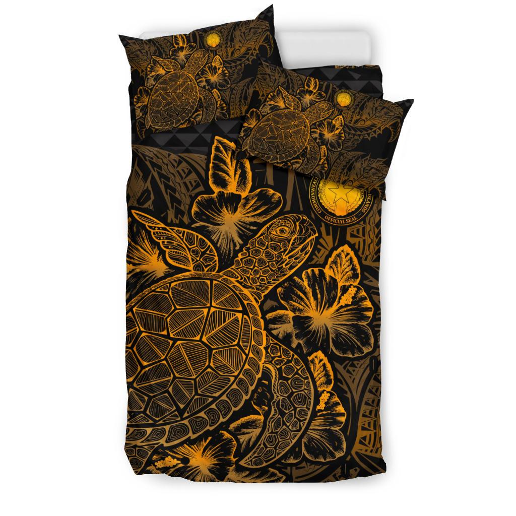 Polynesian Bedding Set - Northern Mariana Islands Duvet Cover Set Gold Color - Polynesian Pride