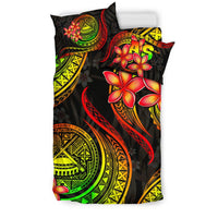 Polynesian Bedding Set - American Samoa Duvet Cover Set - Reggae Plumeria - Polynesian Pride