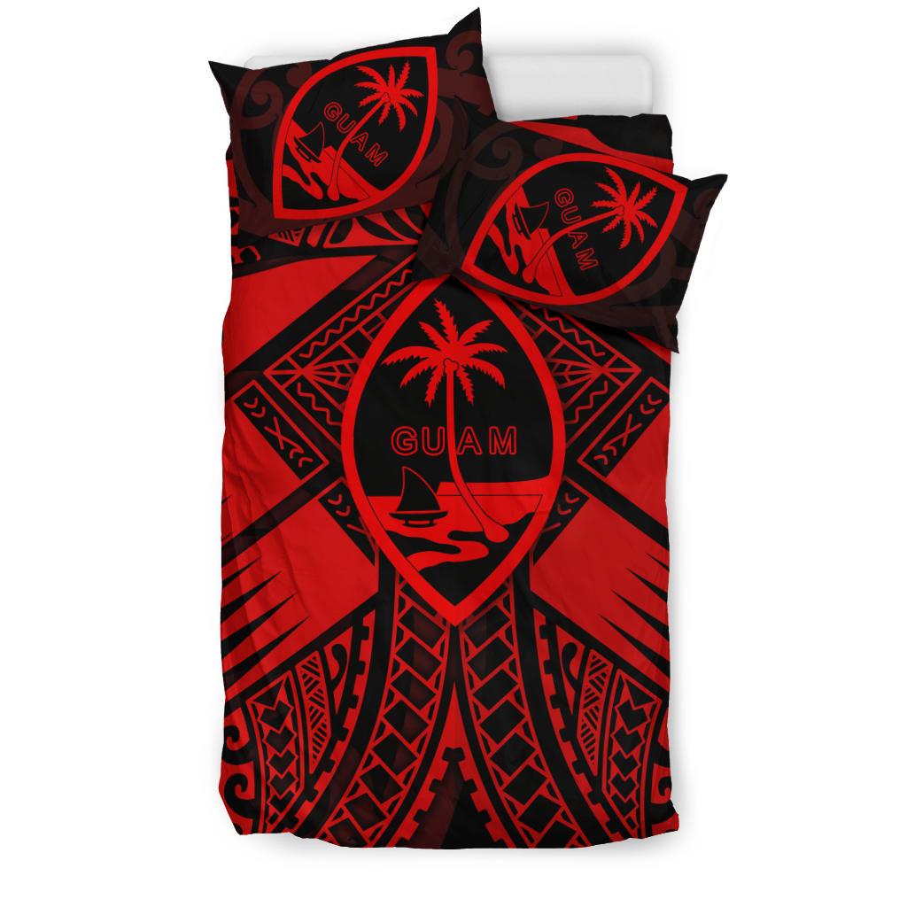 Guam Polynesian Bedding Set - Guam Red Seal with Polynesian Tattoo - Polynesian Pride