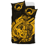 Polynesian Bedding Set - Tokelau Duvet Cover Set Father And Son Gold - Polynesian Pride