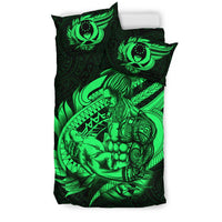 Polynesian Bedding Set - Pohnpei Duvet Cover Set Father And Son Green - Polynesian Pride