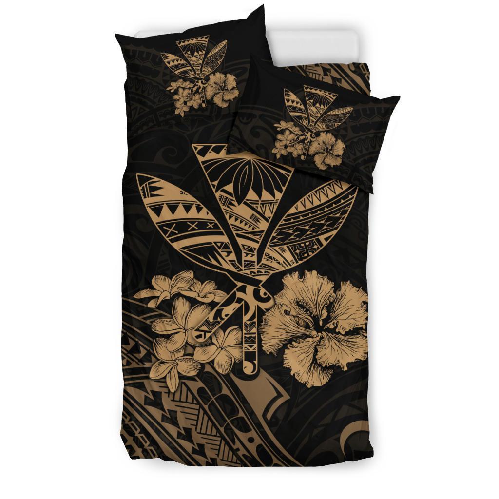 Hawaiian Bedding Set - Kanaka Maoli Polynesian Gold - Polynesian Pride
