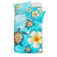 Hawaii Bedding Set - Hawaii Turtle Plumeria Ocean Bedding Set - Polynesian Pride