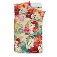 Hawaii Bedding Set - Hawaii Floral Turtle Bedding Set - Beige - Polynesian Pride