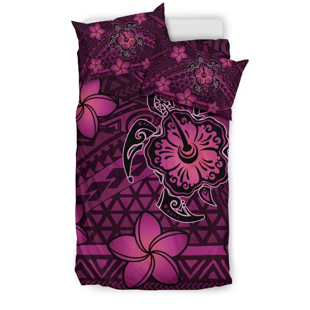 Hawaii Mix Polynesian Turtle Plumeria Bedding Set - AH - Nick Style - Pink - Polynesian Pride