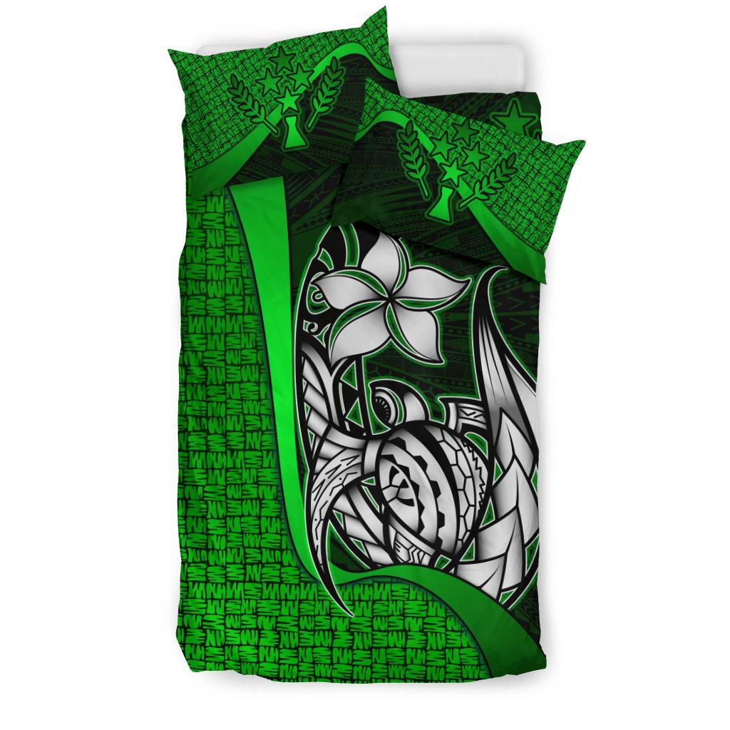 Kosrae Micronesian Bedding Set Green - Turtle With Hook - Polynesian Pride