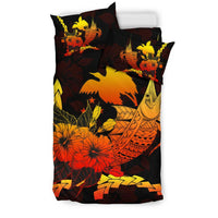Papua New Guinea Polynesian Bedding Set - Swordfish With Hibiscus - Polynesian Pride