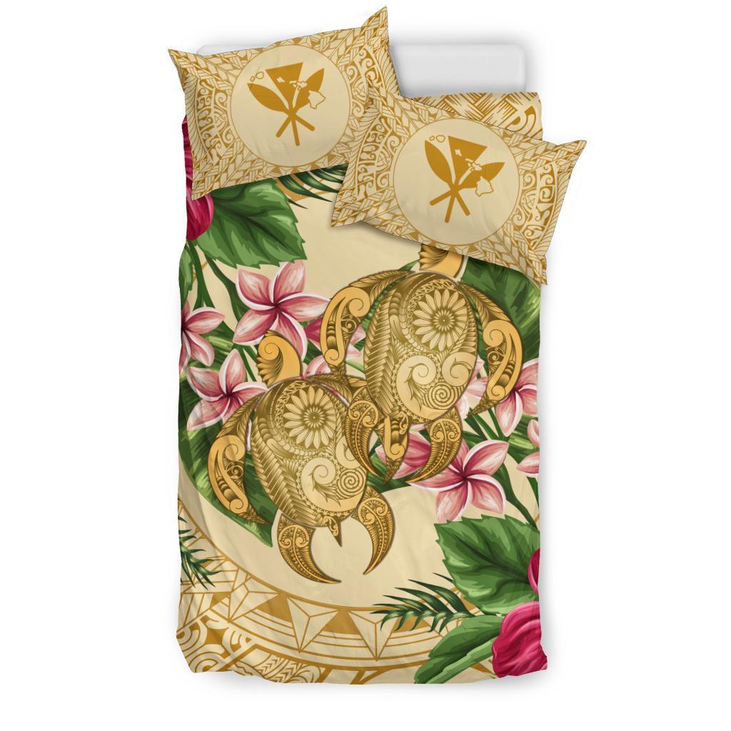 Hawaii Bedding Set - Turtle Bedding Set Strong Pattern Hibiscus Plumeria AH - Polynesian Pride