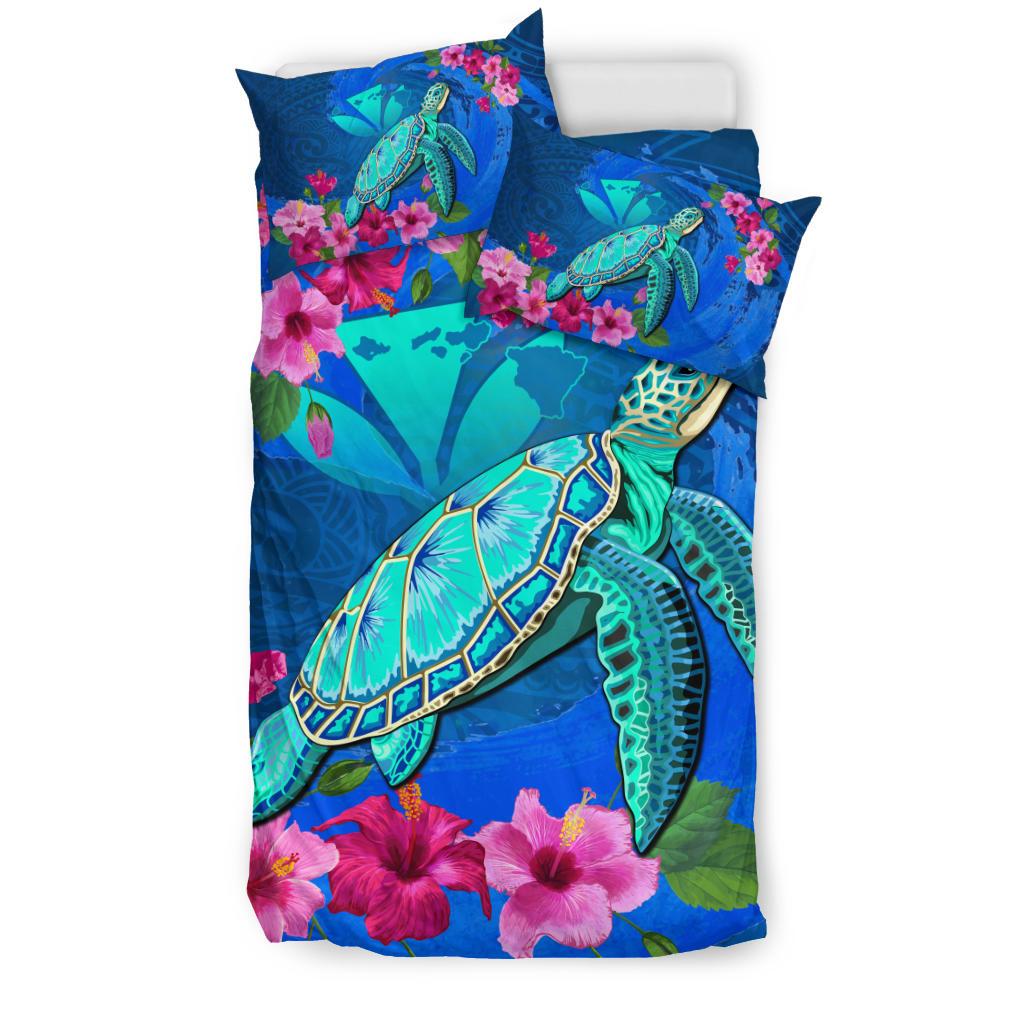 Hawaii Bedding Set - Hawaii Honu Aumakua Sea Hibiscus Bedding Set - Nin Style - Polynesian Pride