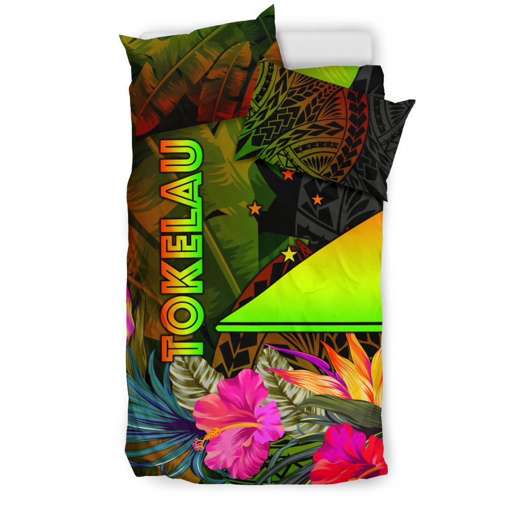 Tokelau Polynesian Bedding Set - Hibiscus and Banana Leaves - Polynesian Pride