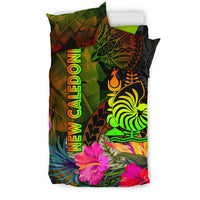 New Caledonia Polynesian Bedding Set - Hibiscus and Banana Leaves - Polynesian Pride