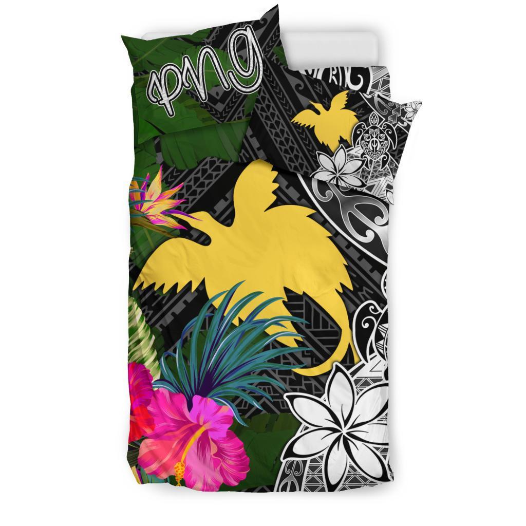 Papua New Guinea Bedding Set - Turtle Plumeria Banana Leaf - Polynesian Pride