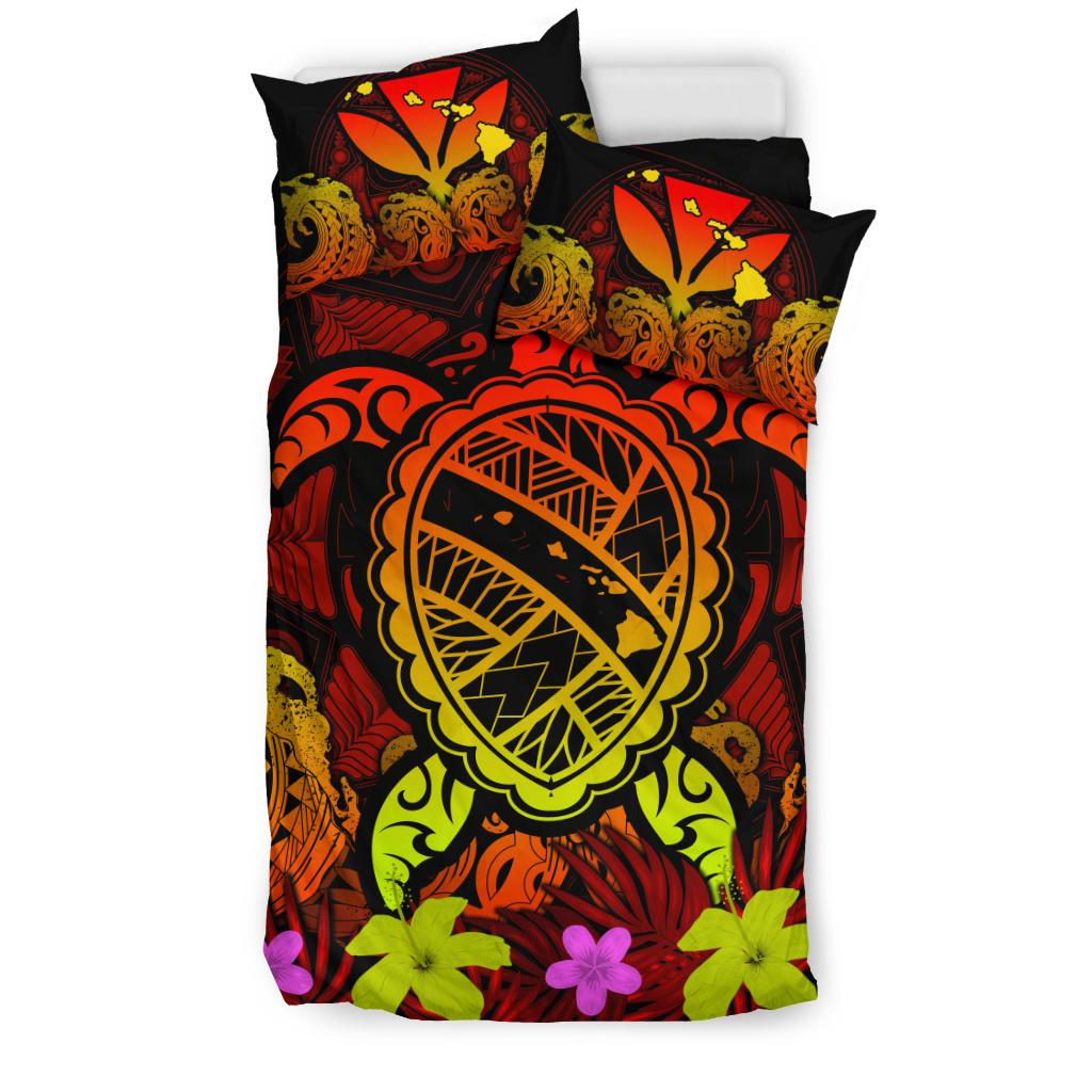 Hawaii Bedding Set - Hawaii Turtle Polynesian Red Bedding Set - Kuly Style - Polynesian Pride