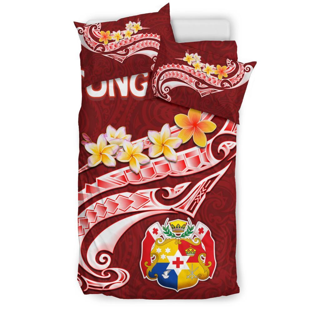 Tonga Bedding Set - Tonga Coat Of Arms With Polynesian Patterns - Polynesian Pride