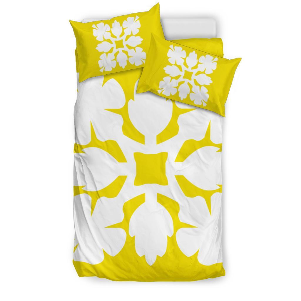 Hawaiian Bedding Set Royal Pattern - Yellow - C1 Style - Polynesian Pride