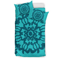 Hawaiian Quilt Turtle Pattern New Blue Bedding Set - Skin Style - AH - Polynesian Pride