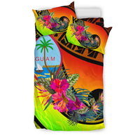 Guam Bedding Set - Polynesian Hook And Hibiscus (Raggae) - Polynesian Pride