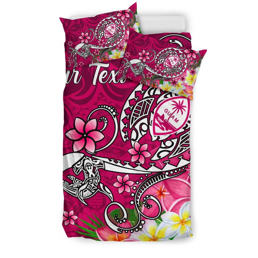 Guam Custom Personalised Bedding Set - Turtle Plumeria (Pink) - Polynesian Pride