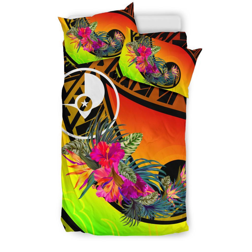 Yap Bedding Set - Polynesian Hook And Hibiscus (Raggae) - Polynesian Pride