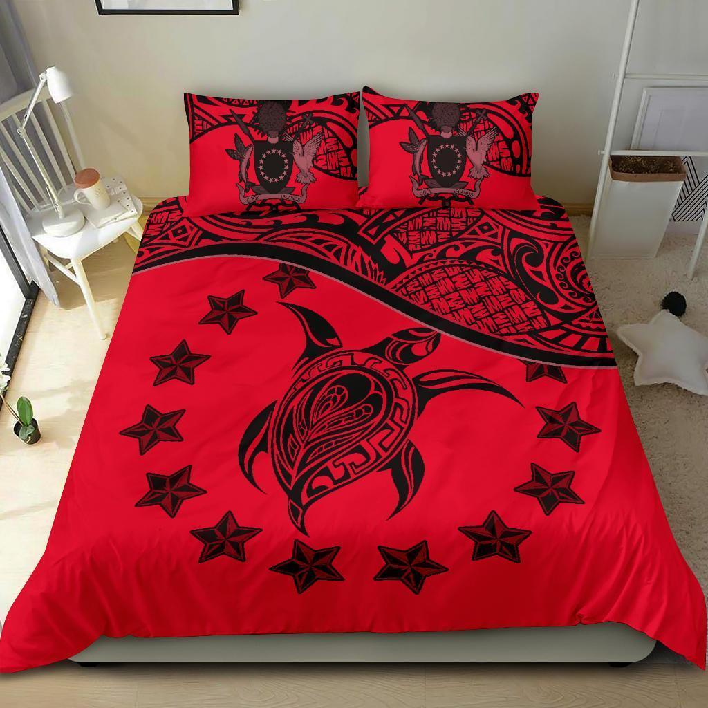 Cook Islands Bedding Set Red - Polynesian Pride