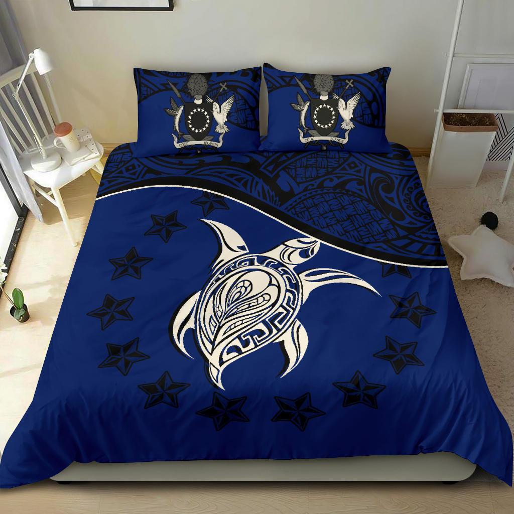 Polynesian Duvet Cover Set - Cook Islands Bedding Set Dark Blue - Polynesian Pride